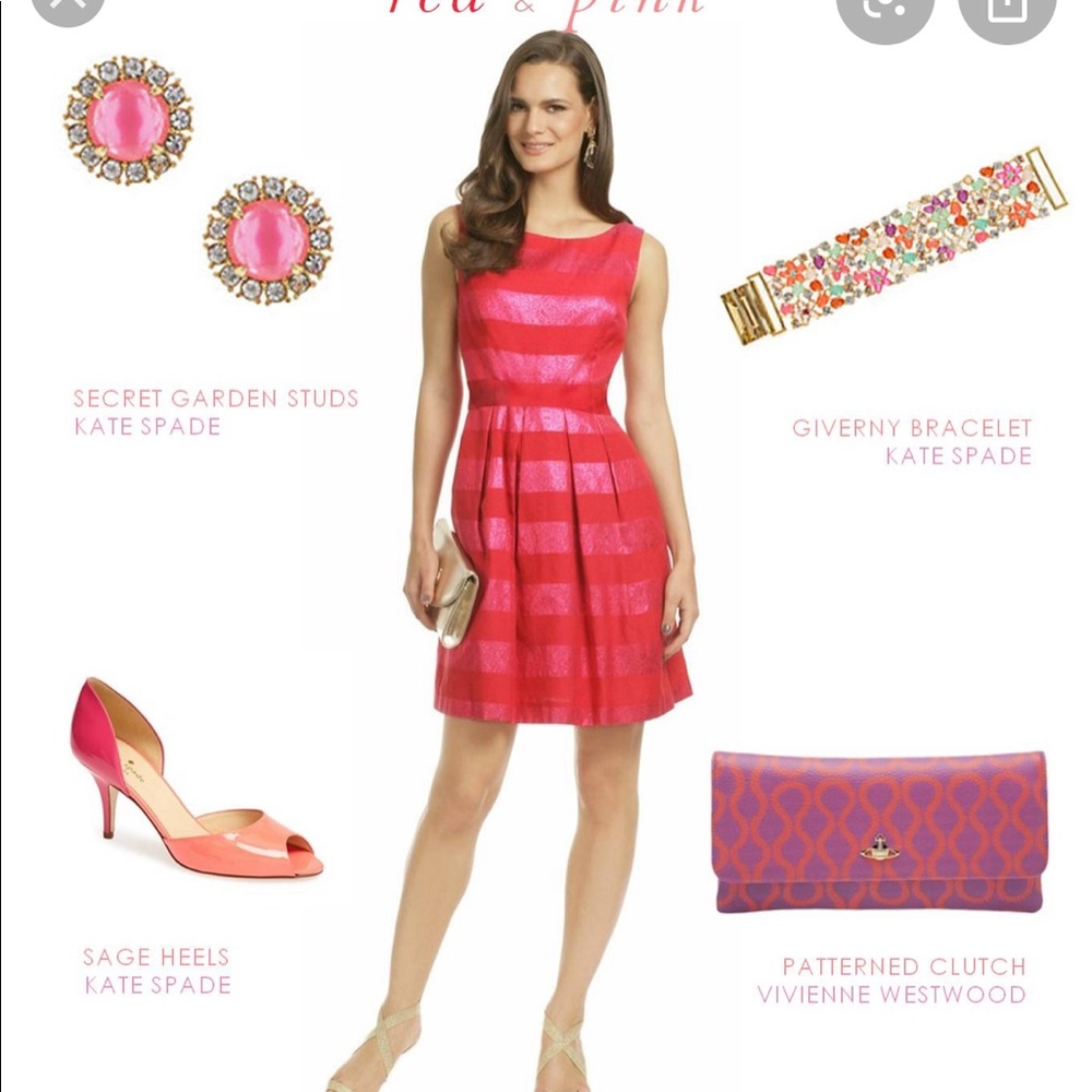 Trina Turk Pink & red party dress